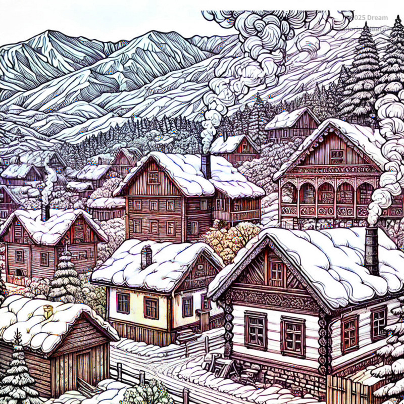 23. セルビアの冬の山村風景