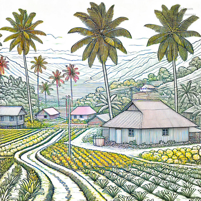 23. フィジーの農村風景(タロ畑など)