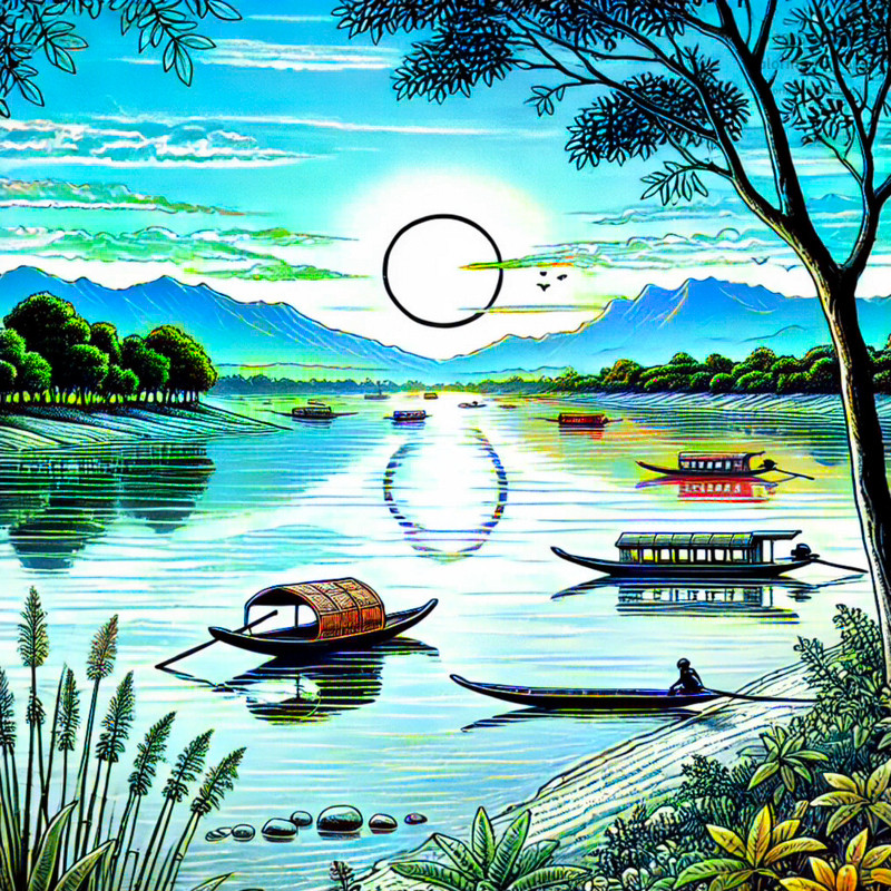 9. メコン川の夕景（ビエンチャン）