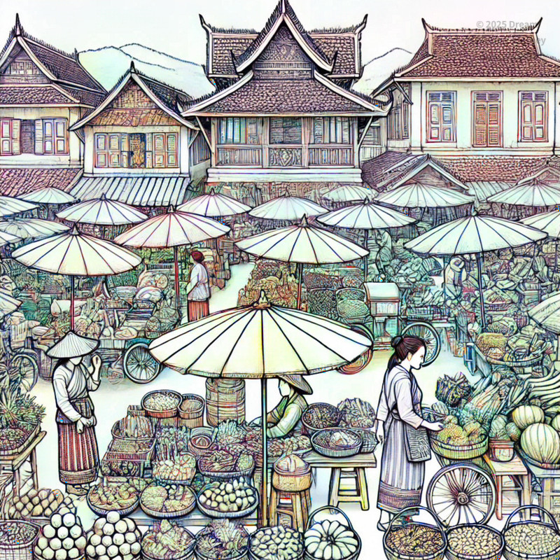 13. サイ市場（ルアンパバーン）