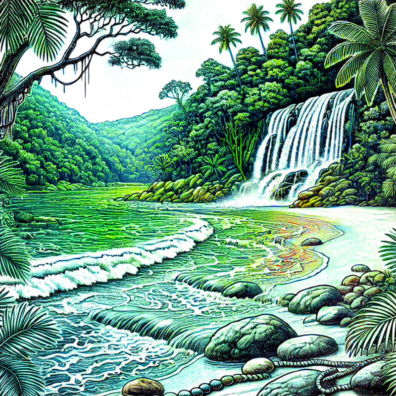 15. パリア湾と滝