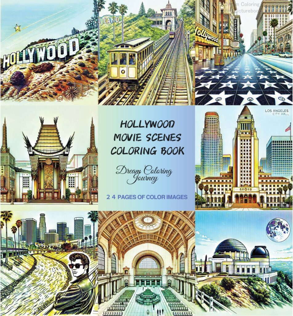 Hollywood Movie Scenes Coloring Book