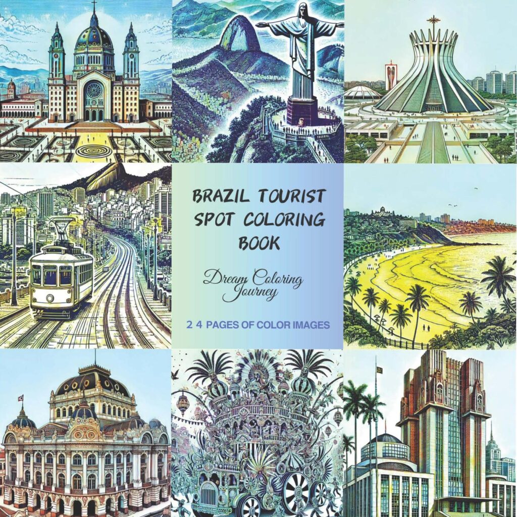 Brazil Tourist Spot Coloring Book   -- Digital Download