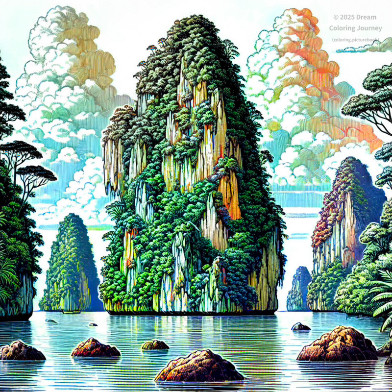 ロックアイランド群と南ラグーンの風景（世界遺産）