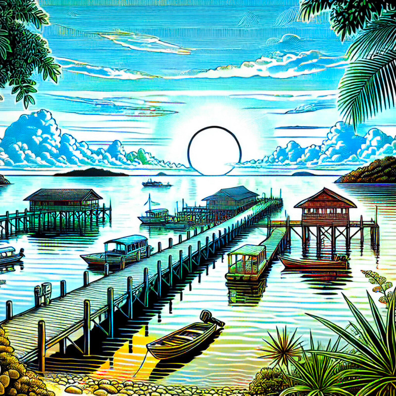 15. Tドックの夕景（コロール）