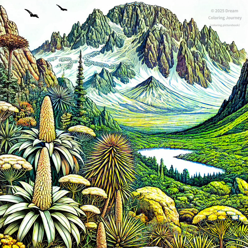 16. ケニア山と高山植物