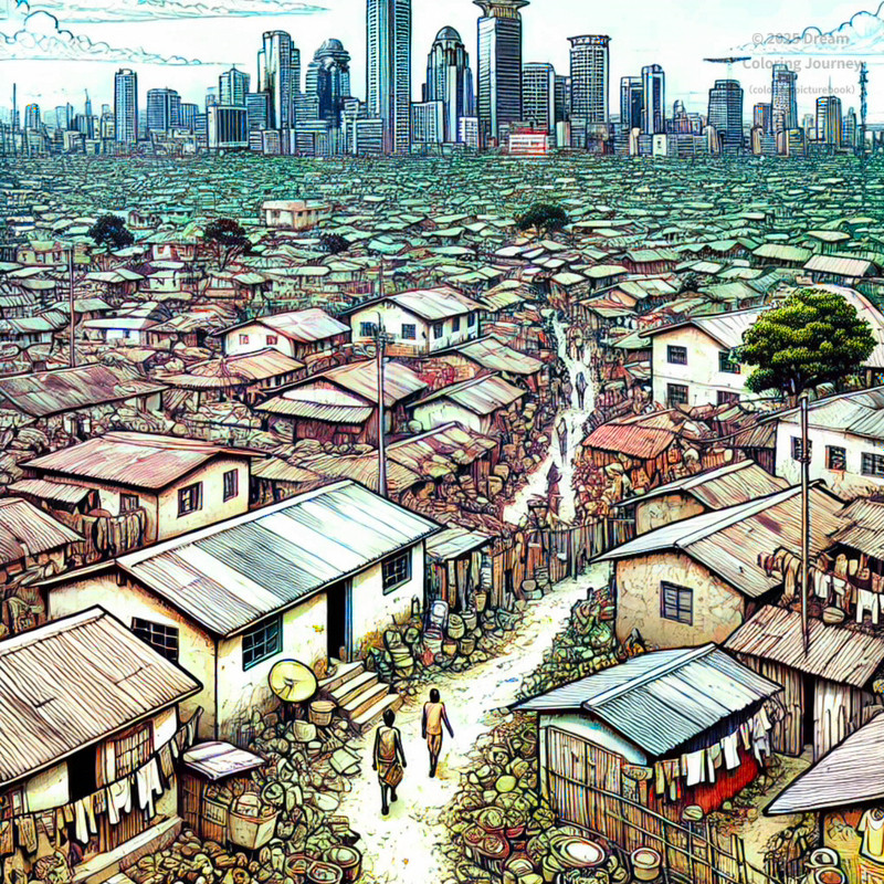 22. キベラスラムと都市のコントラスト