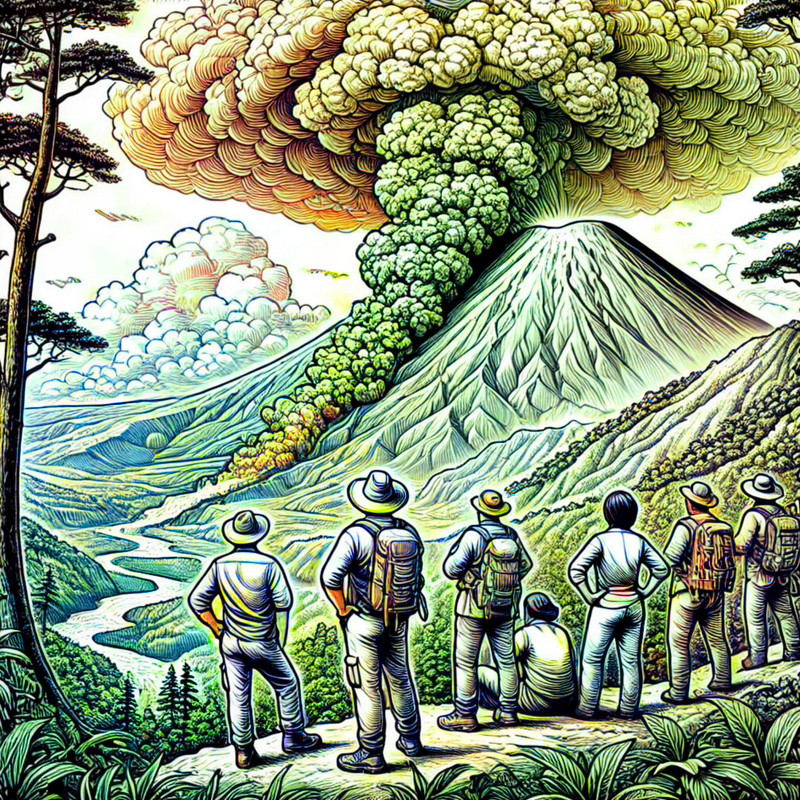 16. フエゴ火山の噴火見学
