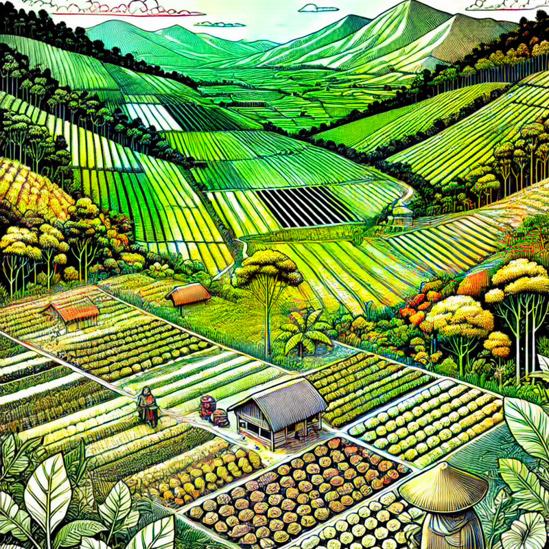 23. アルモロンガ渓谷の農地風景