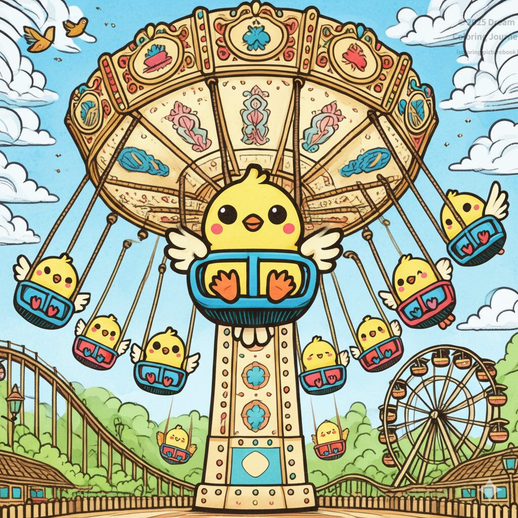 10. 空中ブランコに乗るトリのキャラクター