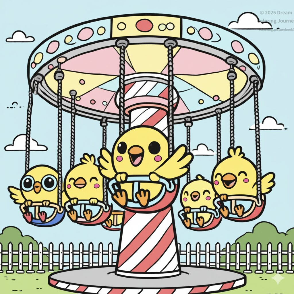 10. とりさんの くうちゅうブランコ