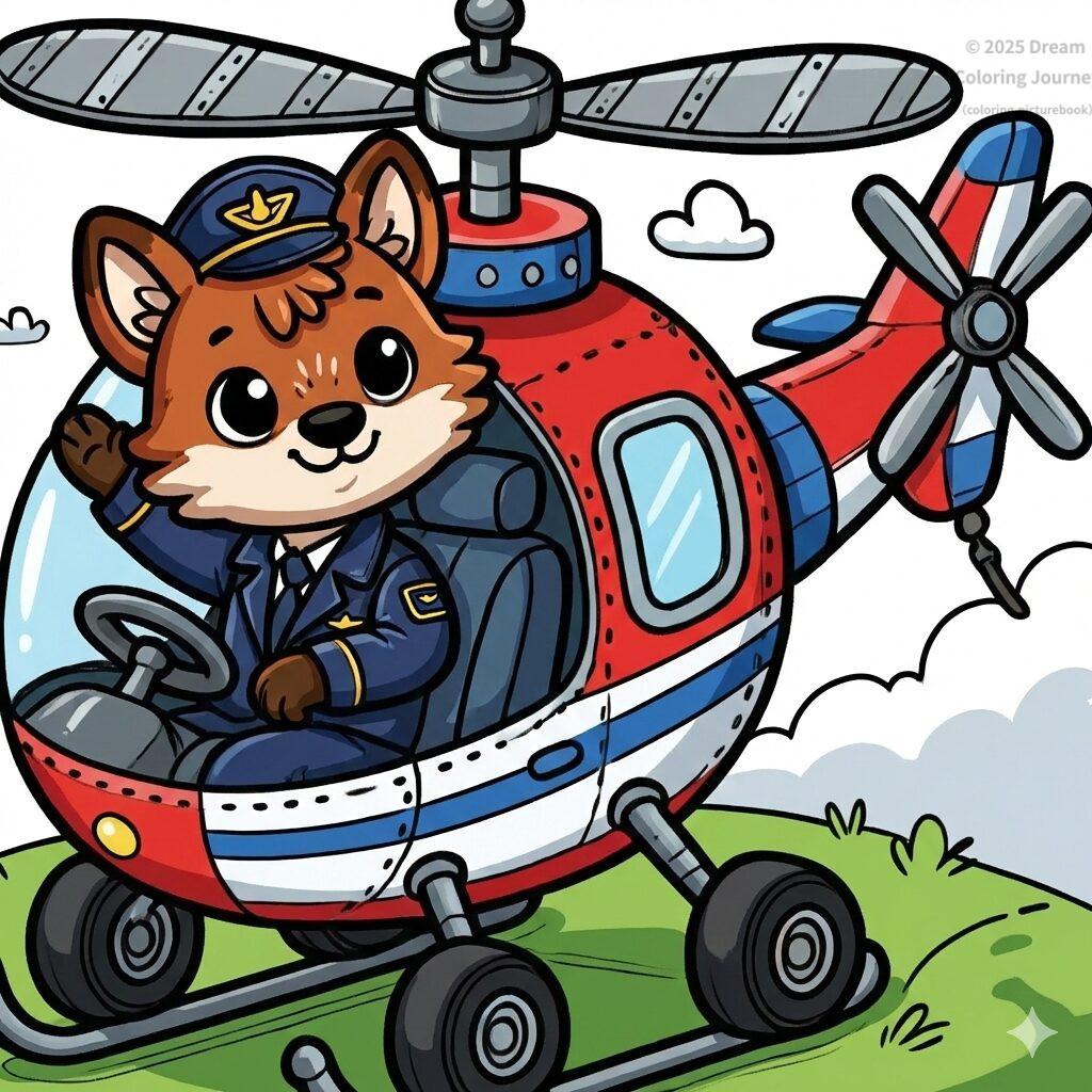 12 .ヘリコプターとキツネのパイロット