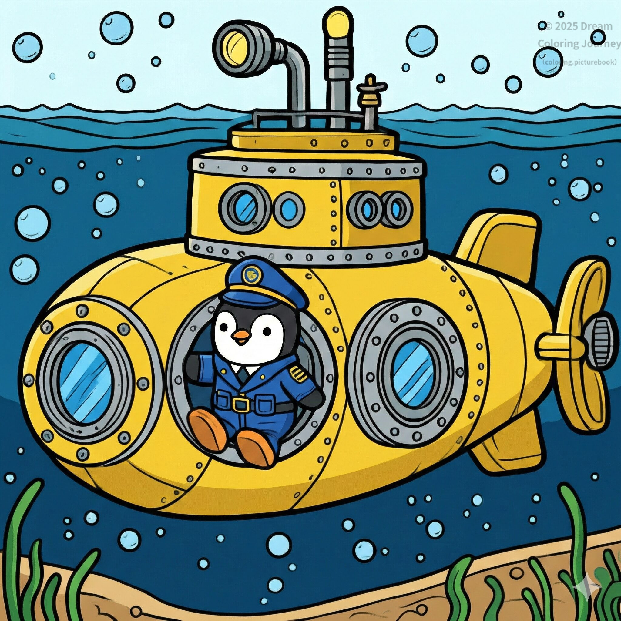 13 .せんすいかんとペンギンの探検家