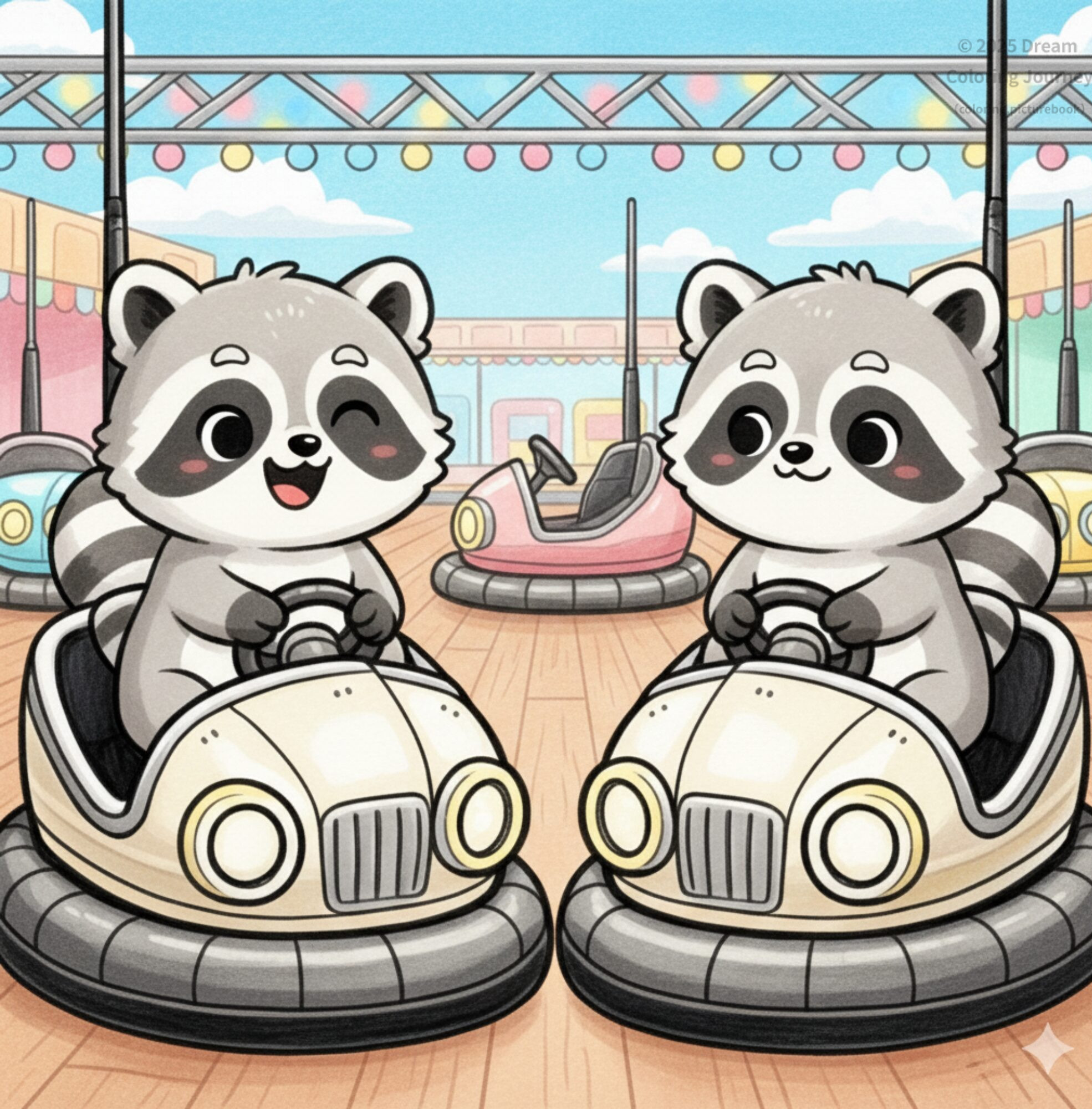 14. たぬきさんの バンパーカー