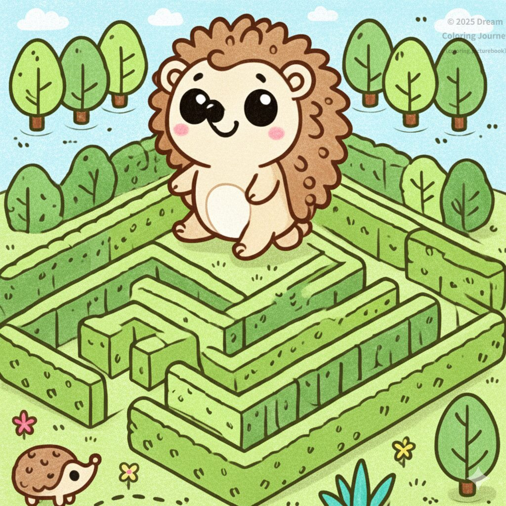 15. はりねずみさんの めいろ