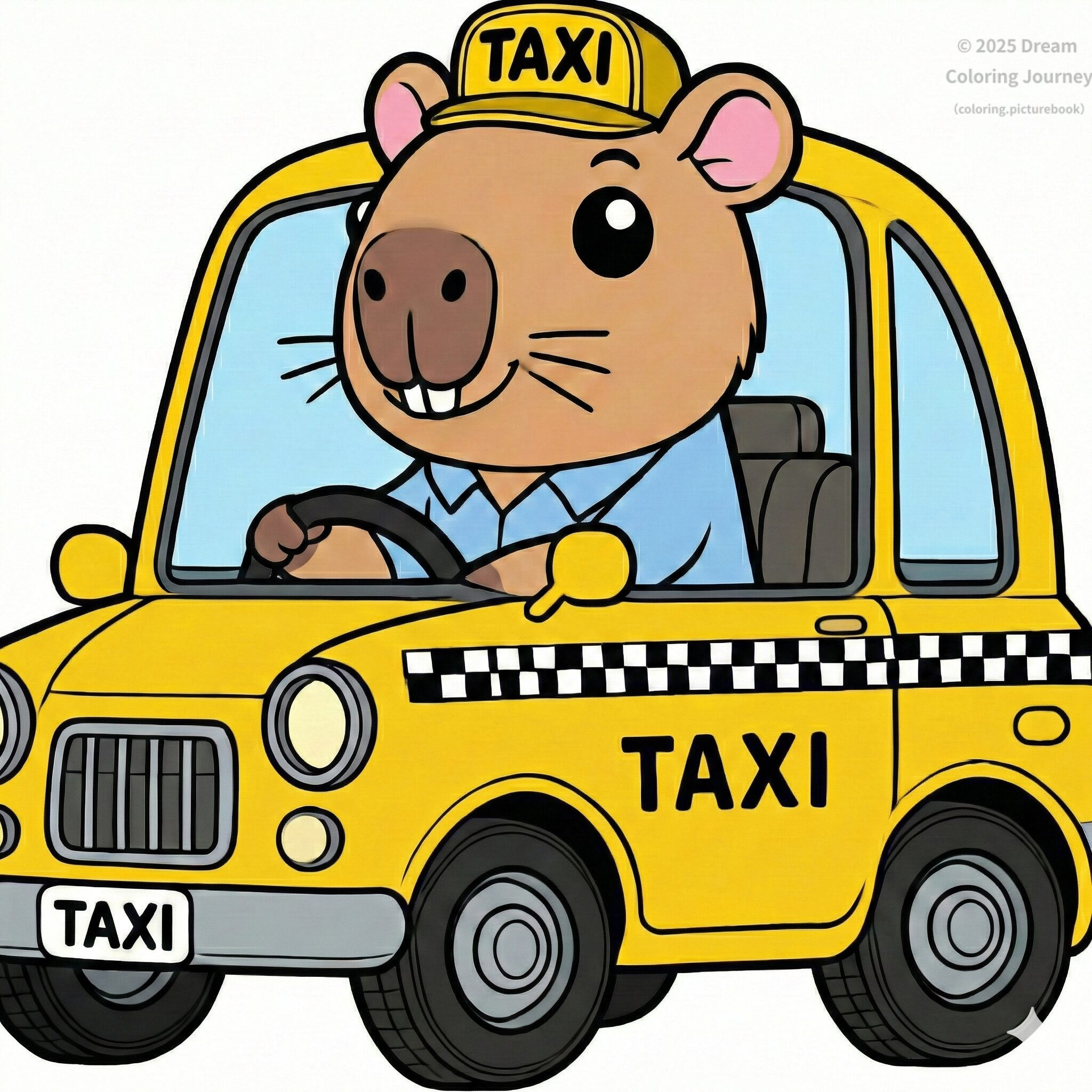 16 .タクシーとカピバラの運転手