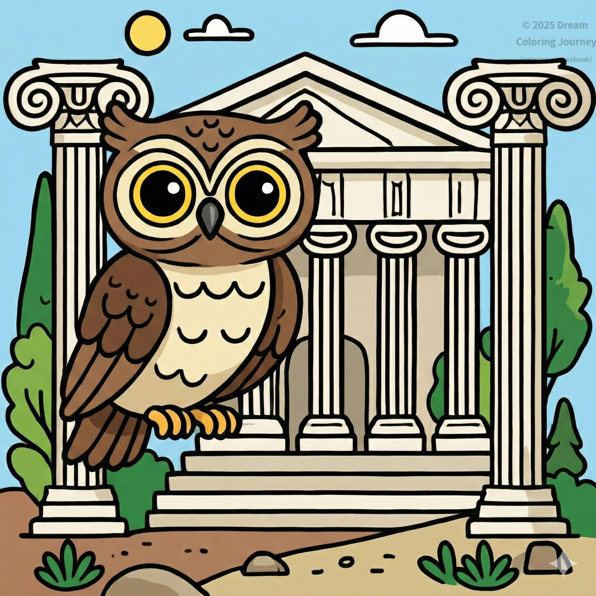 18. ギリシャ：神殿（パルテノン）とフクロウ