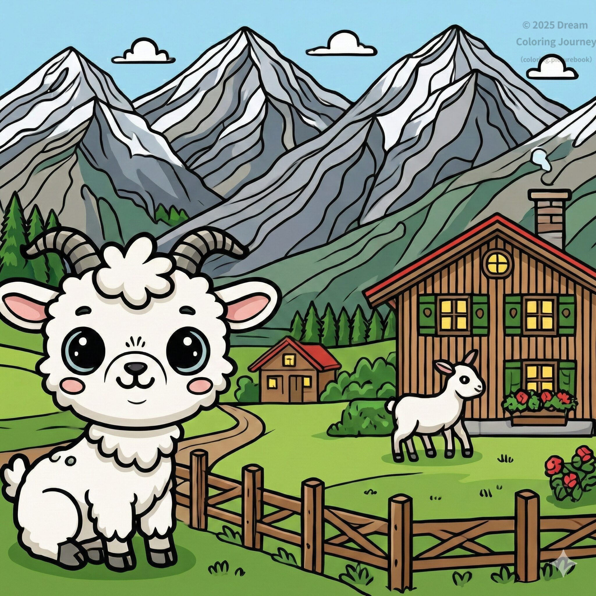 19. スイス：アルプスの山とヤギ