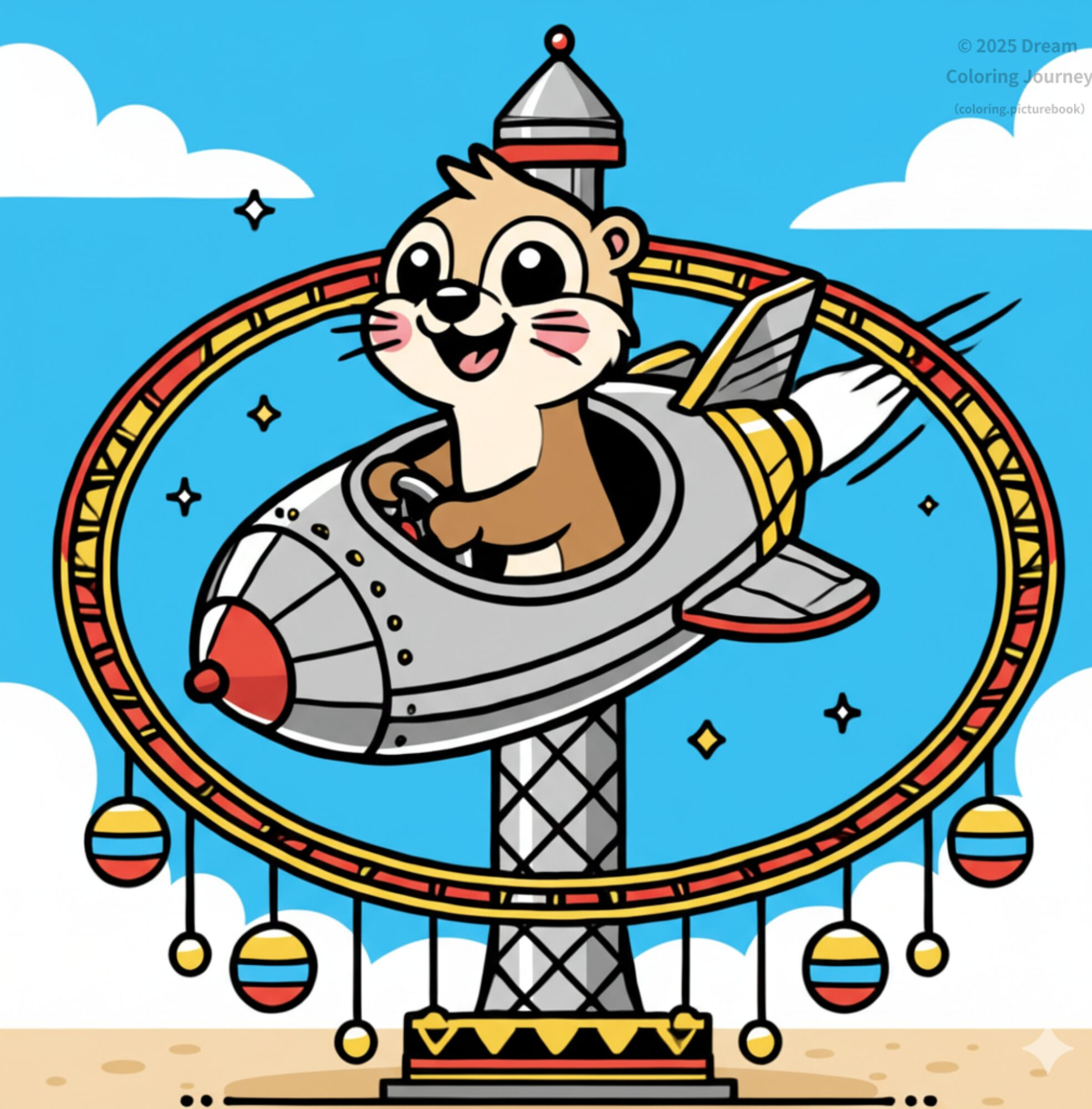 21. いたちさんの ロケットのりもの