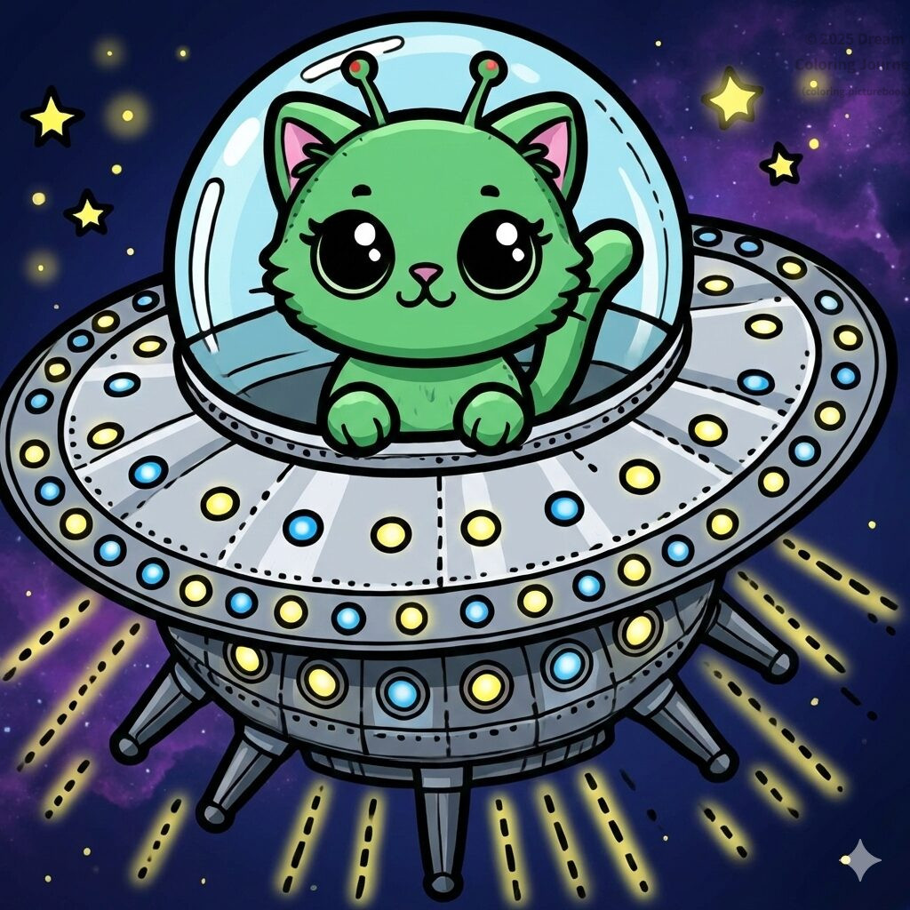 23 .ユーフォーと宇宙人のネコ