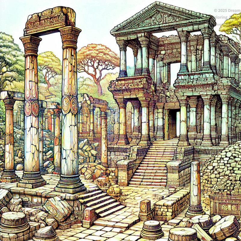 24. ポロンナルワの宮殿跡（古代の柱が残る遺跡群）