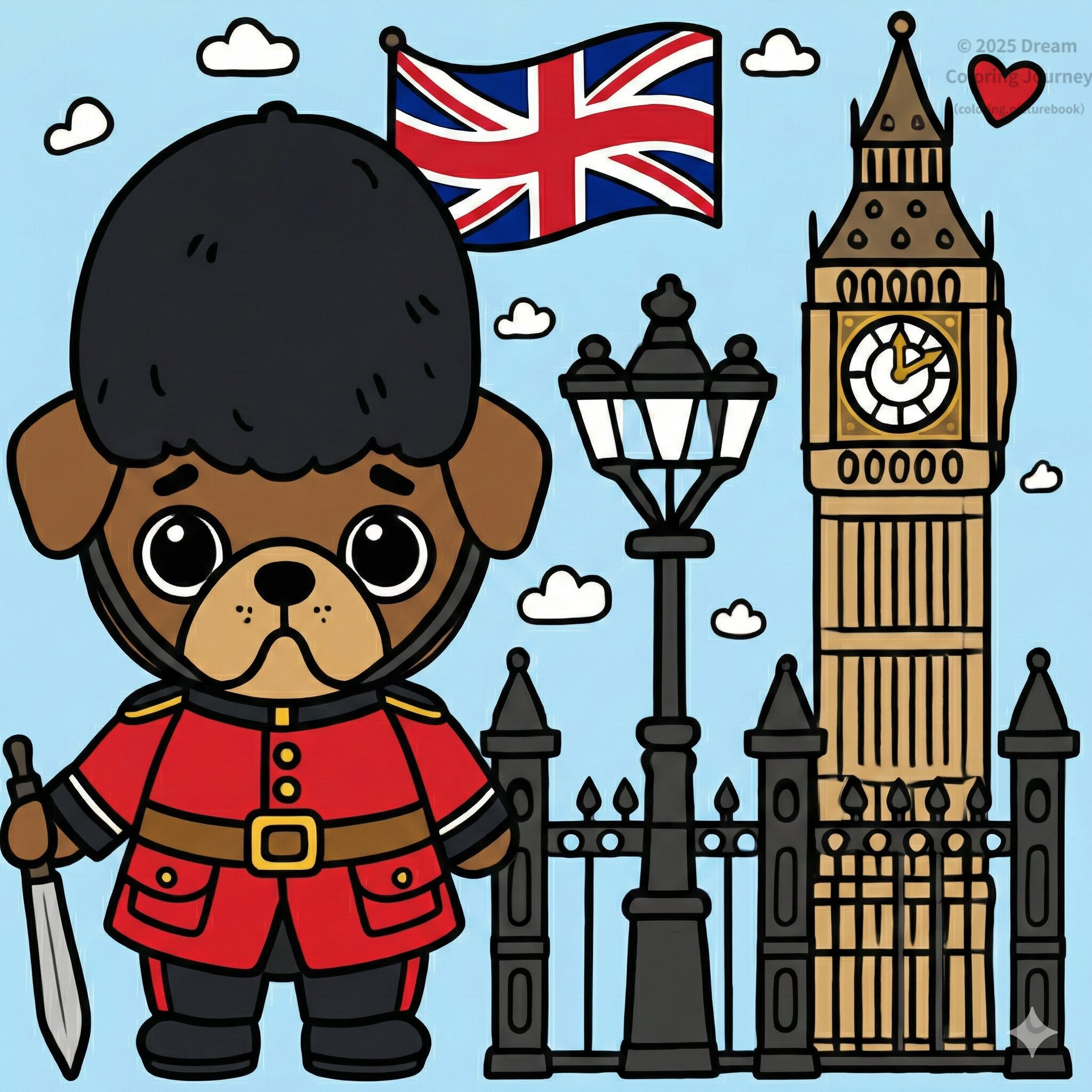 4. イギリス：ビッグベンと兵隊さんの格好をしたブルドッグ