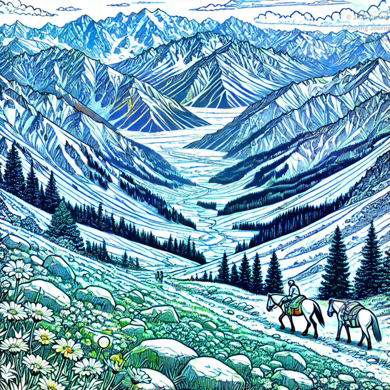 7. 天山山脈の雪山風景