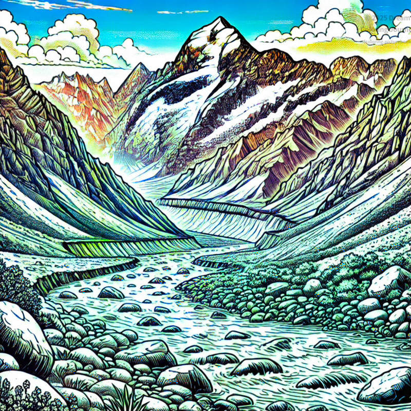 23. 氷河と高山の渓谷