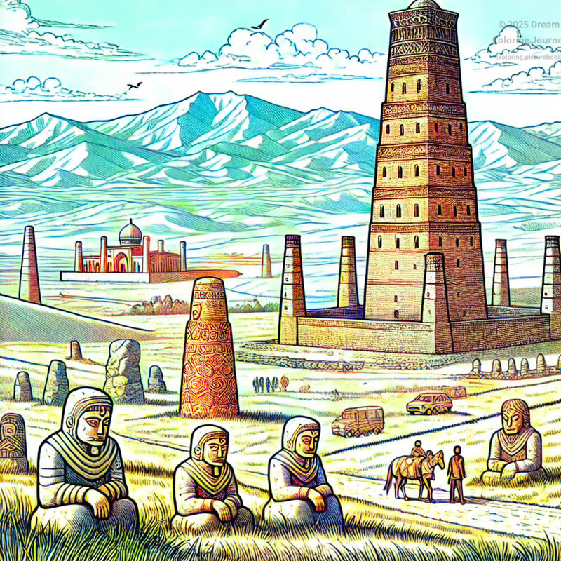 3. ブラナ塔と古代の石人像（バルバル）