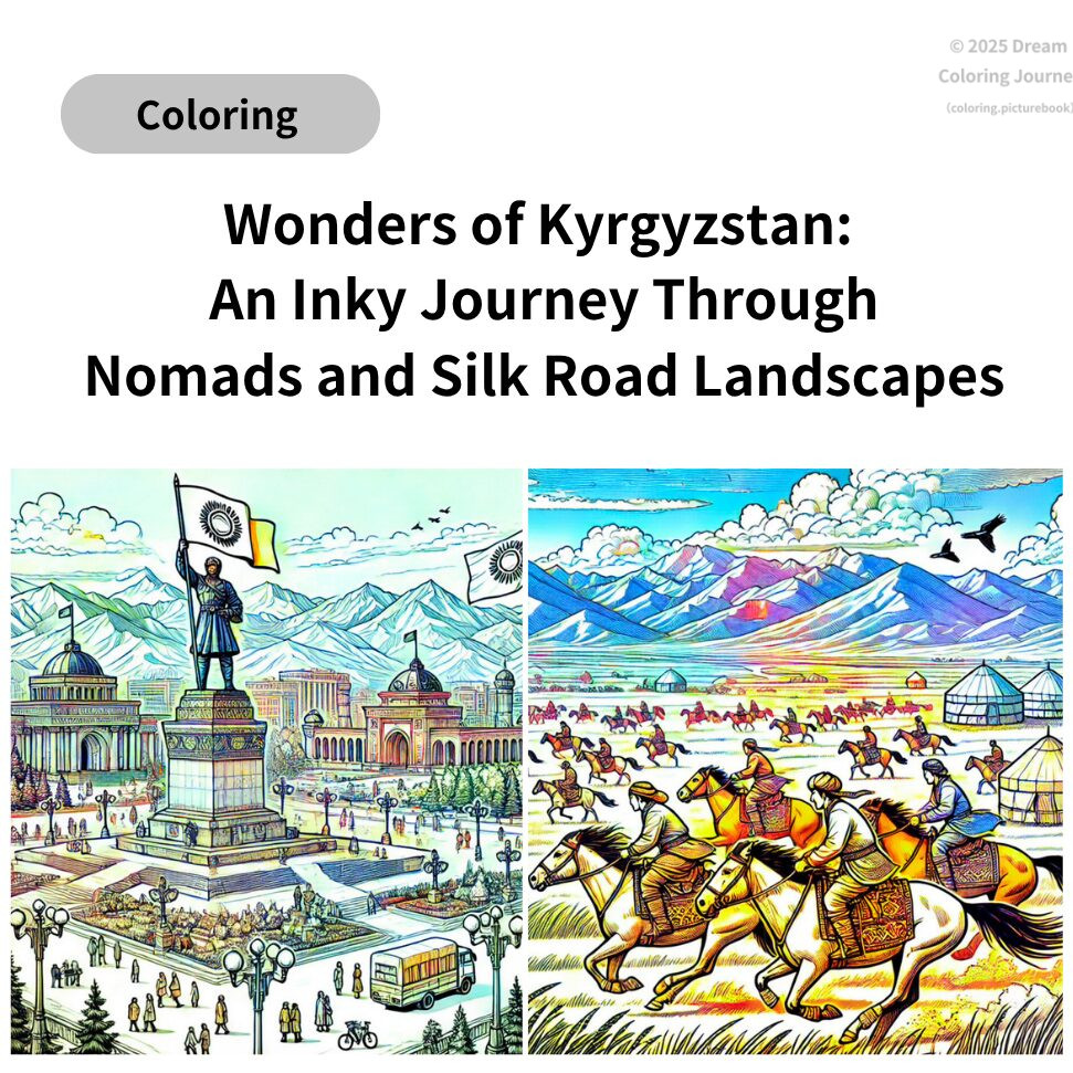 キルギスの絶景：遊牧文化・シルクロードを巡る塗り絵の旅