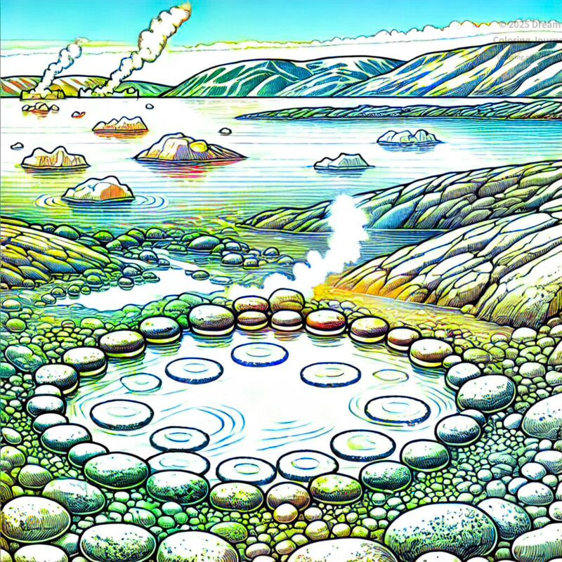5. ウナルトック温泉と海に浮かぶ氷山