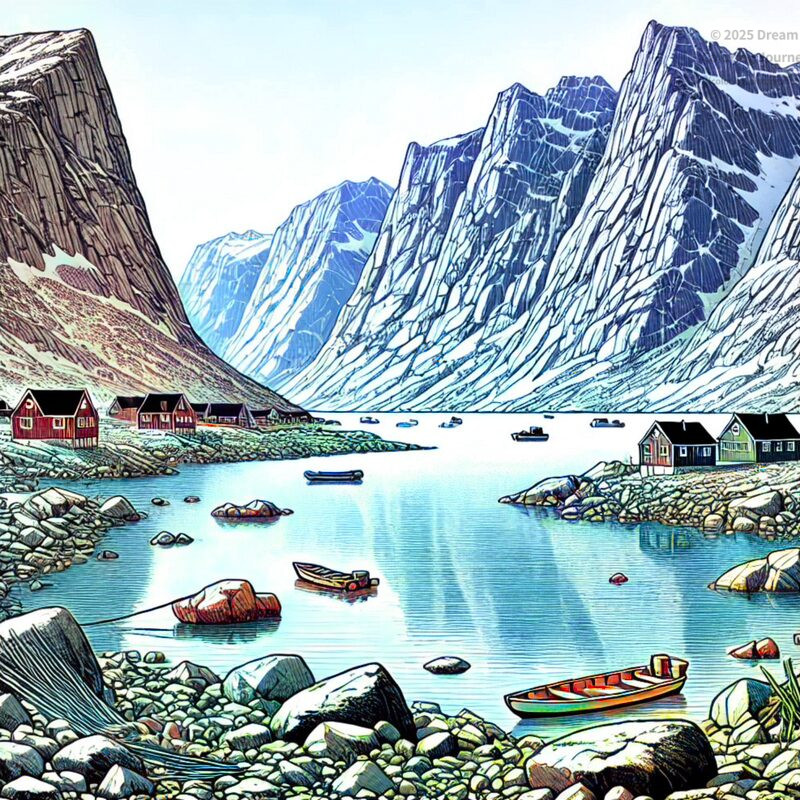 14. ナノルタリクとタセルミウト・フィヨルドの山々