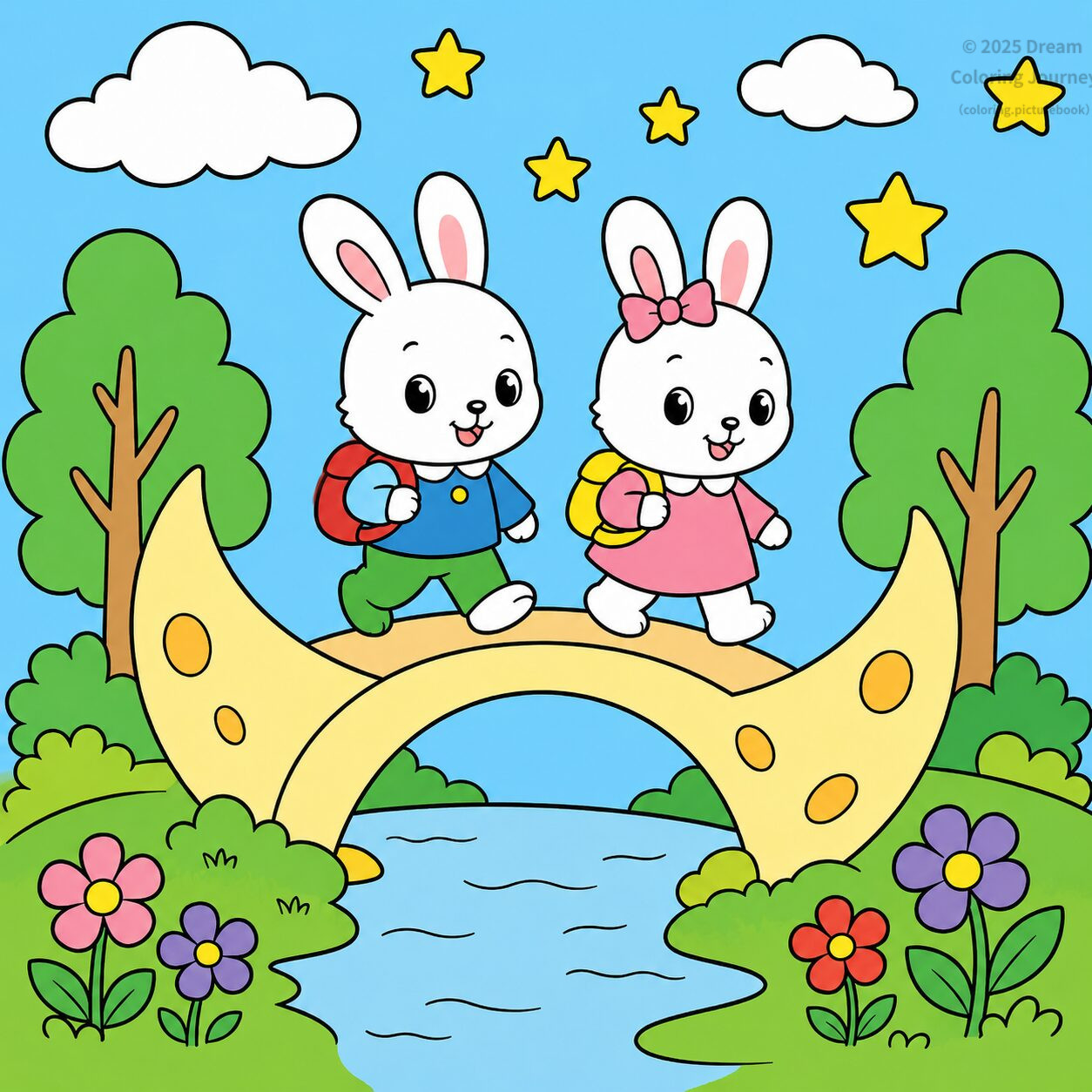 1. 月の橋をわたるうさぎの友だち