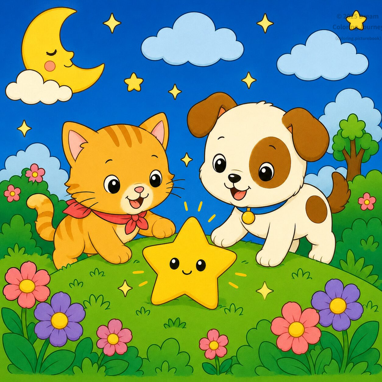 20. 願い星を見つけた子ねこと子犬