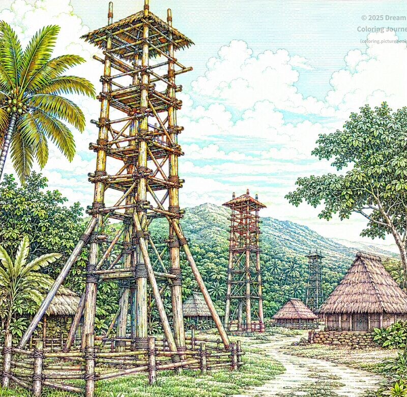 11. ペンテコスト島のバンジー文化風景(ランドダイビング)
