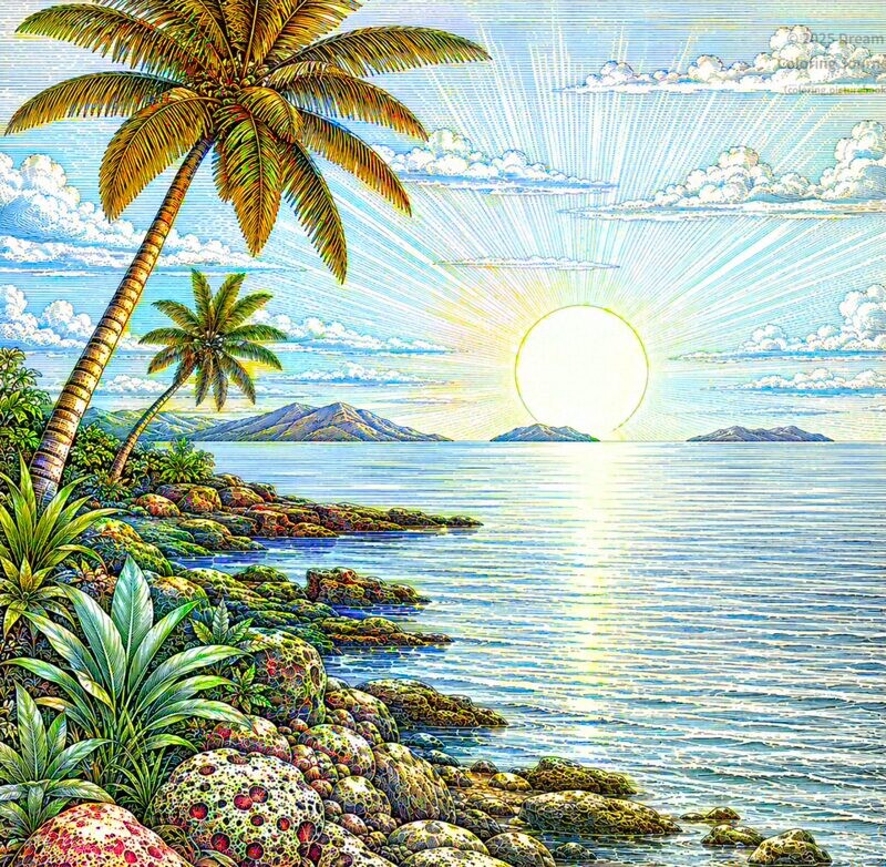 19. 南太平洋に沈む夕日