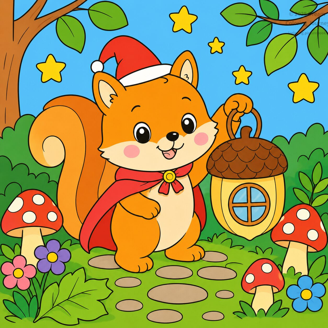 4. どんぐりランタンを持つりすの魔法使い