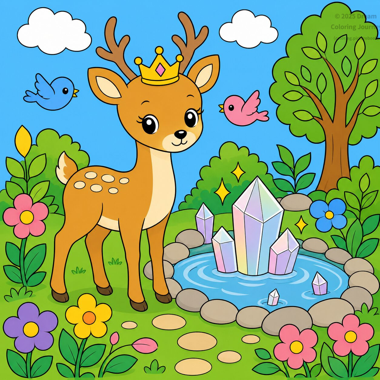 8. 水晶の池のそばにいる鹿の女王さま