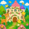 かわいい動物・魔法の森・お城を楽しむ子供向けやさしい塗り絵